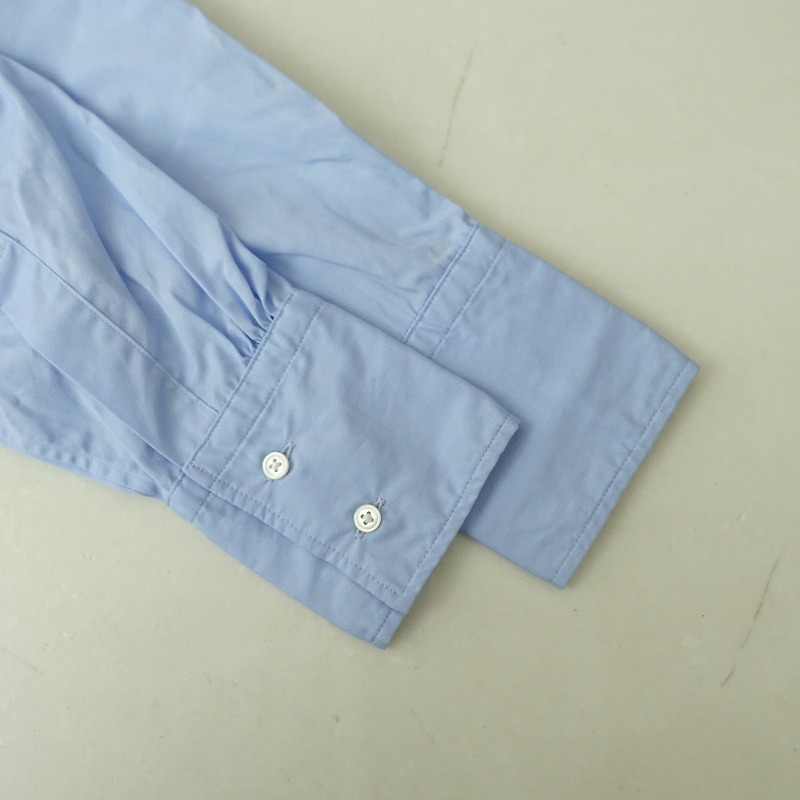 ブリティッシュメイド BRITISH MADE *コットンバンドカラー長袖シャツ*36ブラウス綿トップスライトブルー(1-2509-292)【80J52】_画像4