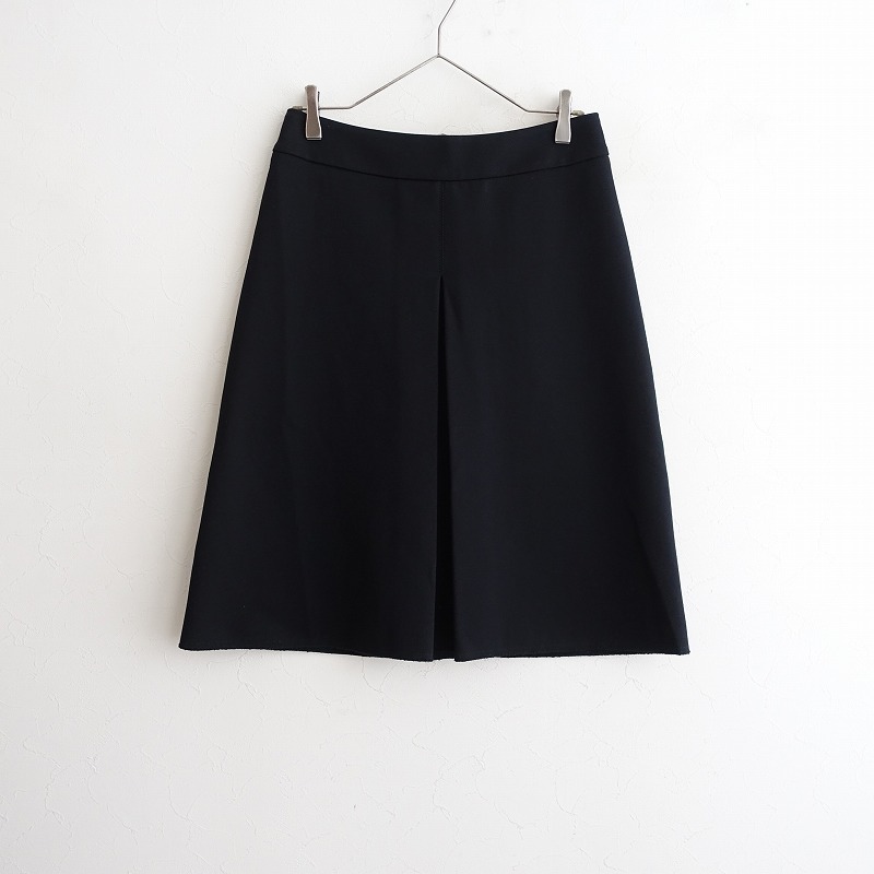 Prada PRADA * box плиссировать джерси юбка * черный Zip разрез flair (sk87-2509-53)[61J52]