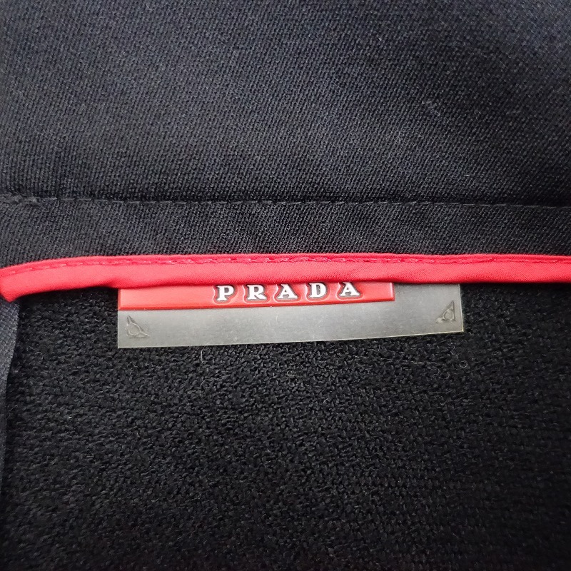  Prada PRADA * box плиссировать джерси юбка * черный Zip разрез flair (sk87-2509-53)[61J52]