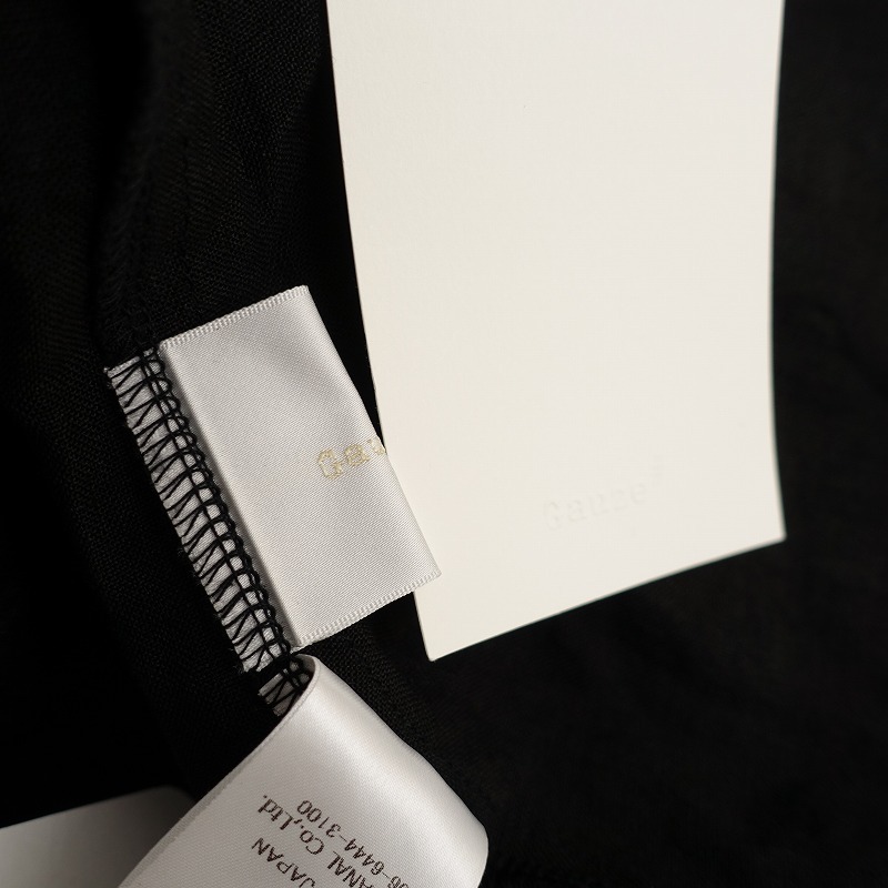 【未使用/定価2.3万】ガーゼ Gauze# *バイカラー2WAYギャザーブラウス*F前開き長袖リネン麻ブラック黒薄手(j4-2509-79)【91J52】_画像7