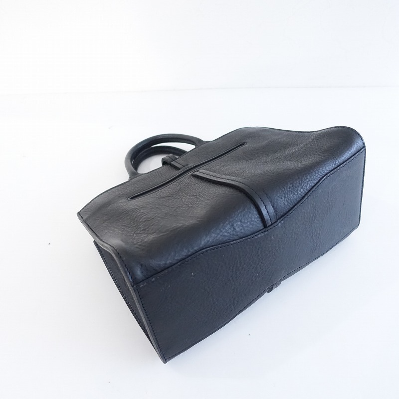 【定価8.4万】ゲンテン genten *トスカスペリオーレ横型2WAYショルダーバッグ*レザーブラックかばん(kba11-2509-140)【02J52】_画像4