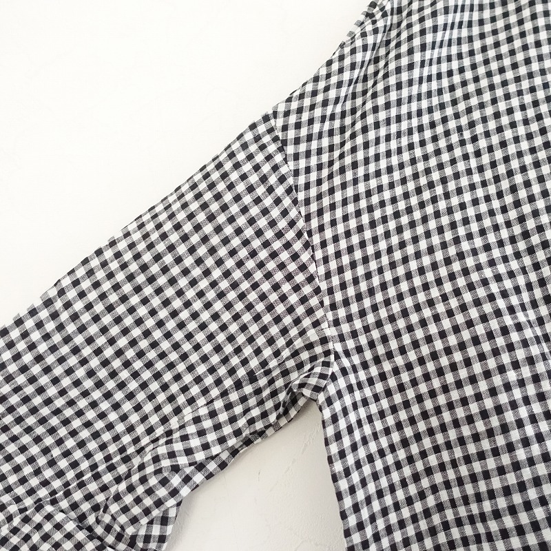 【美品/2025SS/定価3.7万】ジャーナルスタンダード JOURNAL STANDARD LUXE *リネンチェックジャケット*黒(jk25-2509-718)【12J52】_画像3