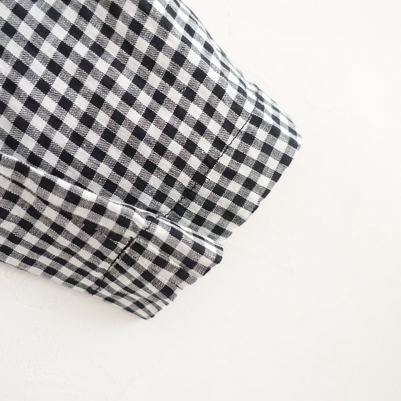 【美品/2025SS/定価3.7万】ジャーナルスタンダード JOURNAL STANDARD LUXE *リネンチェックジャケット*黒(jk25-2509-718)【12J52】_画像4