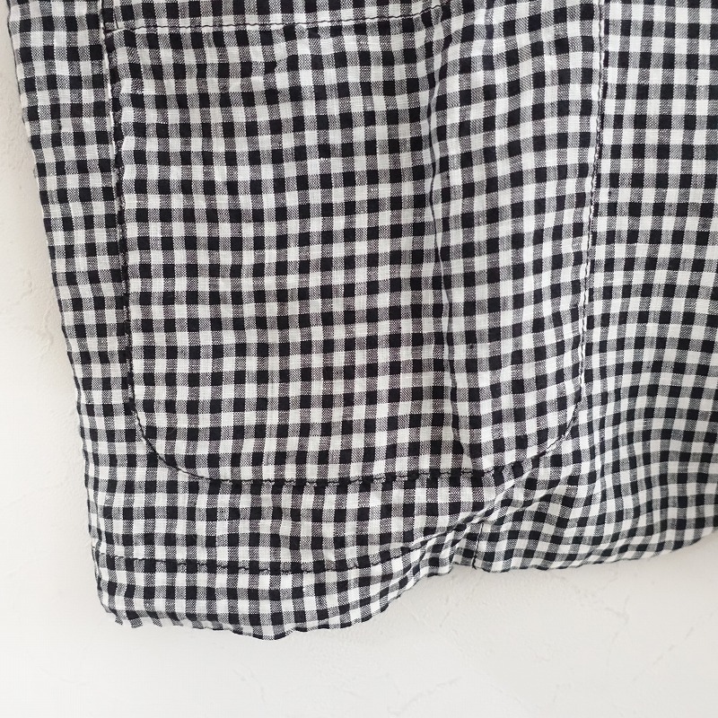 【美品/2025SS/定価3.7万】ジャーナルスタンダード JOURNAL STANDARD LUXE *リネンチェックジャケット*黒(jk25-2509-718)【12J52】_画像5