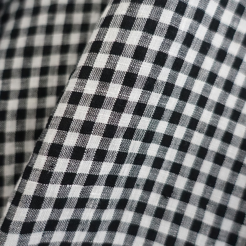 【美品/2025SS/定価3.7万】ジャーナルスタンダード JOURNAL STANDARD LUXE *リネンチェックジャケット*黒(jk25-2509-718)【12J52】_画像8