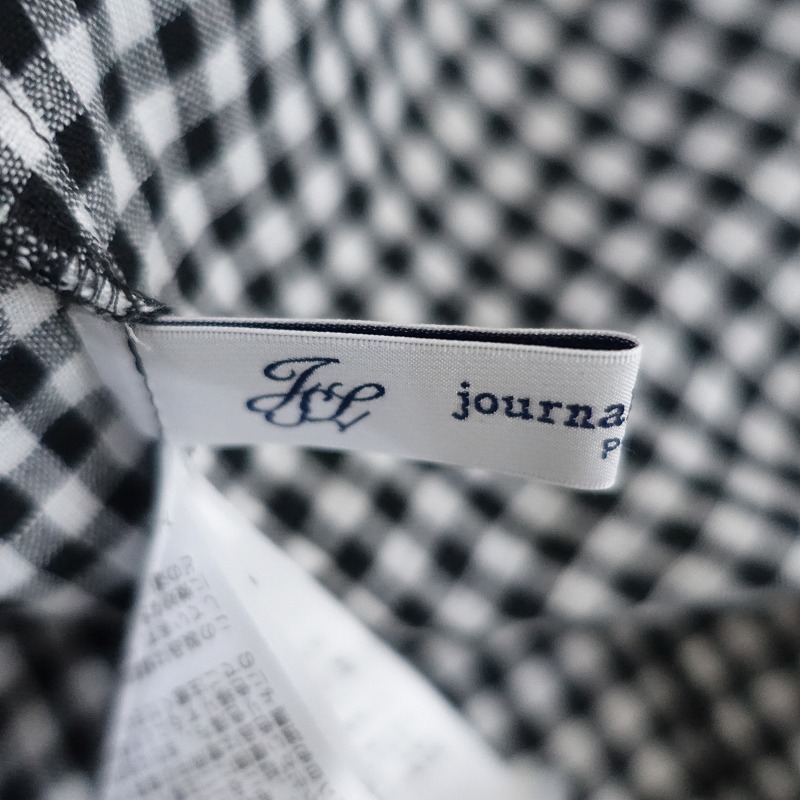 【美品/2025SS/定価3.7万】ジャーナルスタンダード JOURNAL STANDARD LUXE *リネンチェックジャケット*黒(jk25-2509-718)【12J52】_画像9