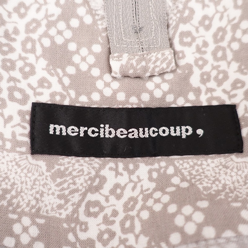 メルシーボークー mercibeaucoup *花チヨガミプルオーバー*総柄シャツ七分袖グレーベージュ×ホワイト(4-2510-15)【72J52】_画像9