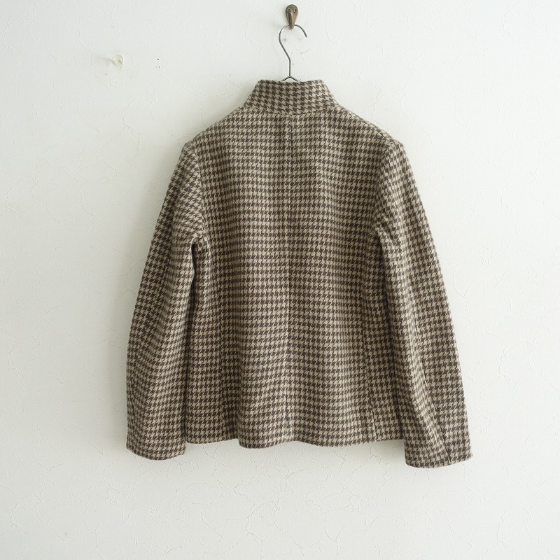 45a-rupi- M R45RPM * шерсть Blend тысяч птица .. рисунок жакет *2 темно-коричневый свет бежевый проверка (jk33-2510-184)[03J52]