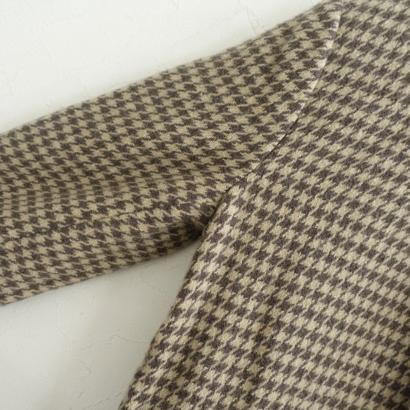 45a-rupi- M R45RPM * шерсть Blend тысяч птица .. рисунок жакет *2 темно-коричневый свет бежевый проверка (jk33-2510-184)[03J52]