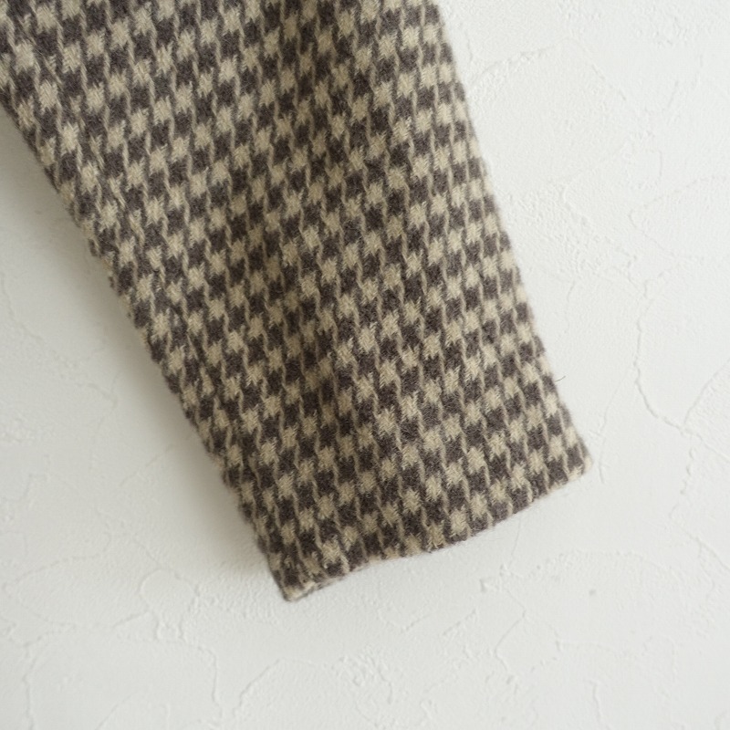 45a-rupi- M R45RPM * шерсть Blend тысяч птица .. рисунок жакет *2 темно-коричневый свет бежевый проверка (jk33-2510-184)[03J52]