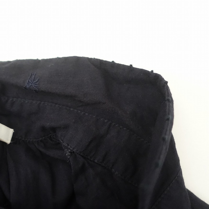 ハウスオブロータス HOUSE OF LOTUS *ヤシの木刺しゅうコットンシャツチュニック*Mネイビーシームポケット(2-2510-118)【03J52】_画像6
