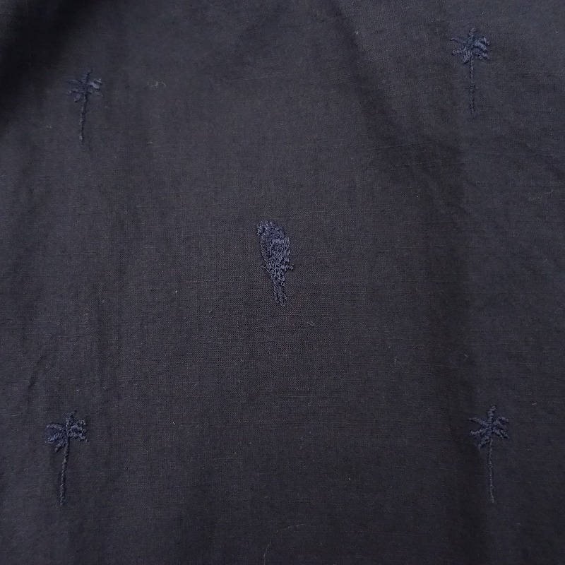 ハウスオブロータス HOUSE OF LOTUS *ヤシの木刺しゅうコットンシャツチュニック*Mネイビーシームポケット(2-2510-118)【03J52】_画像7
