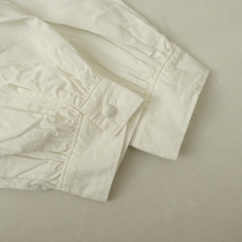 アトリエドゥサボン l’atelier du savon *コットン丸襟ブラウス*F長袖シャツオフホワイト(33-2510-293)【13J52】_画像4