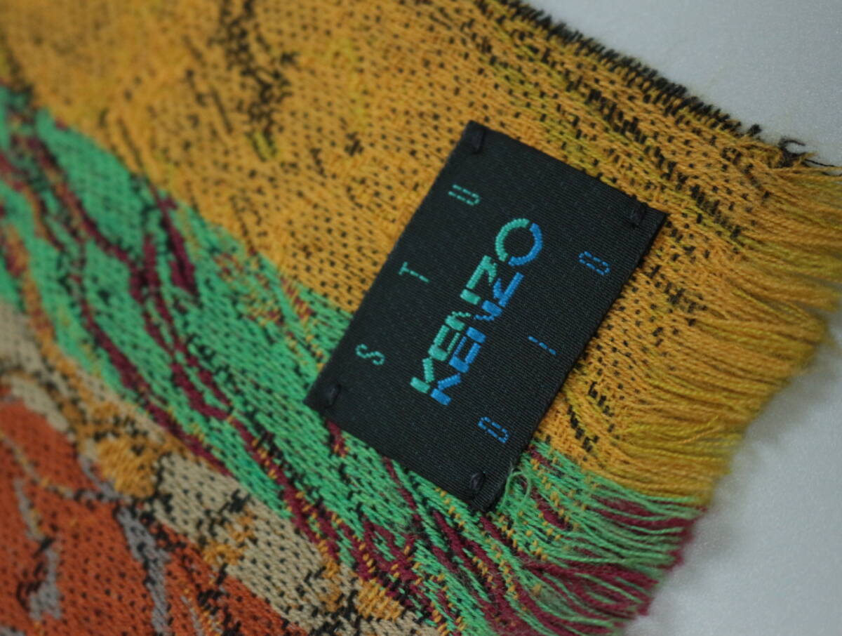 B351/KENZO/ケンゾー/ストール/ショール/マフラー/マルチカラー/70×192㎝/オールド/_画像4