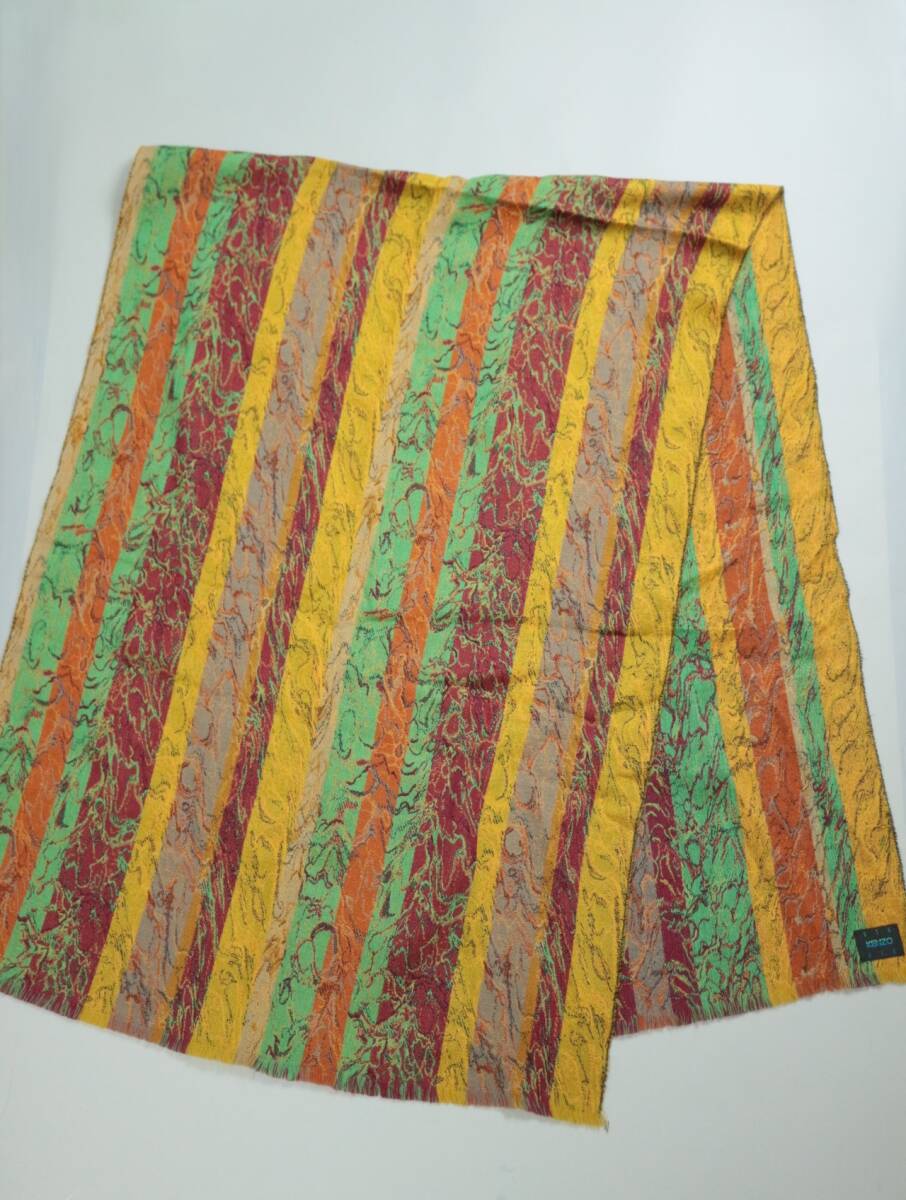 B351/KENZO/ケンゾー/ストール/ショール/マフラー/マルチカラー/70×192㎝/オールド/_画像1