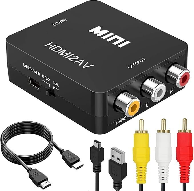 HDMI RCA 変換ケーブル HDMI to AV変換コンバーター/コンポジット/3色端子 変換アダプター 1080P き ブラック MM0558_画像1