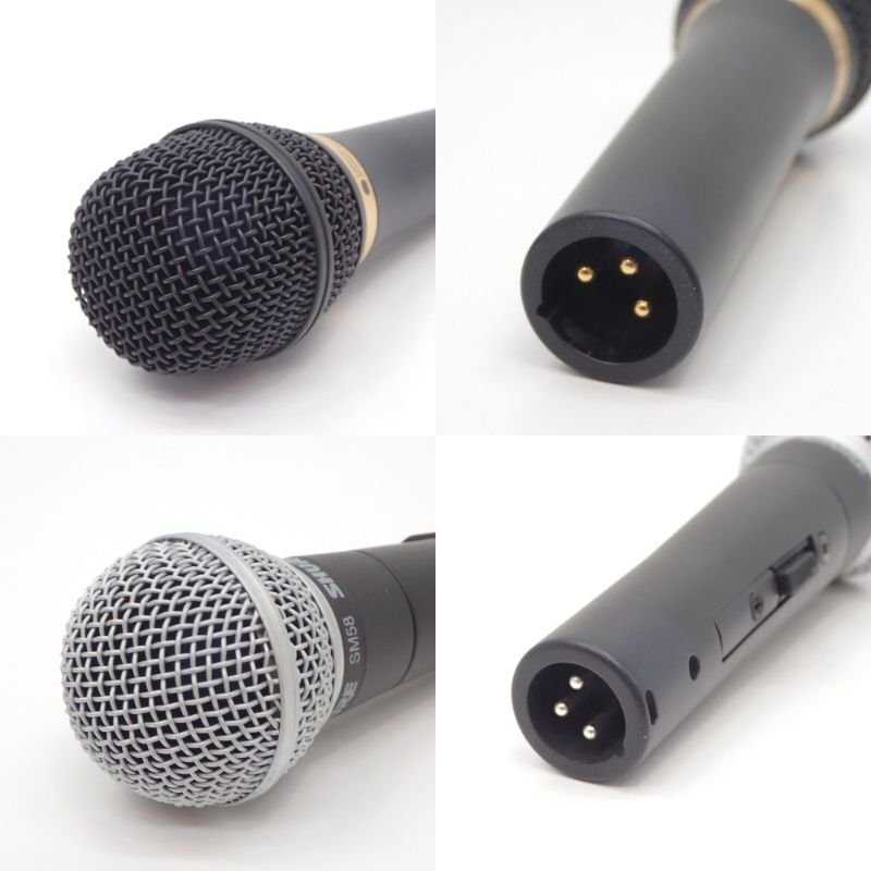 SHURE SM58 audio technica AT-VD6 マイク6本セット マイクケーブル マイククリップ ダイナミック型 ボーカル向 KK18387 ジャンク 中古