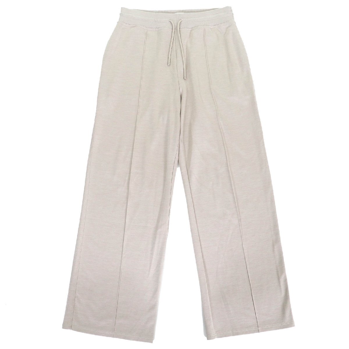 美品△HERMES エルメス 24SS 4E4415DI コットン シルク クルードセルワッペン ロング スウェットパンツ ベージュ 40 フランス製 正規品_画像1