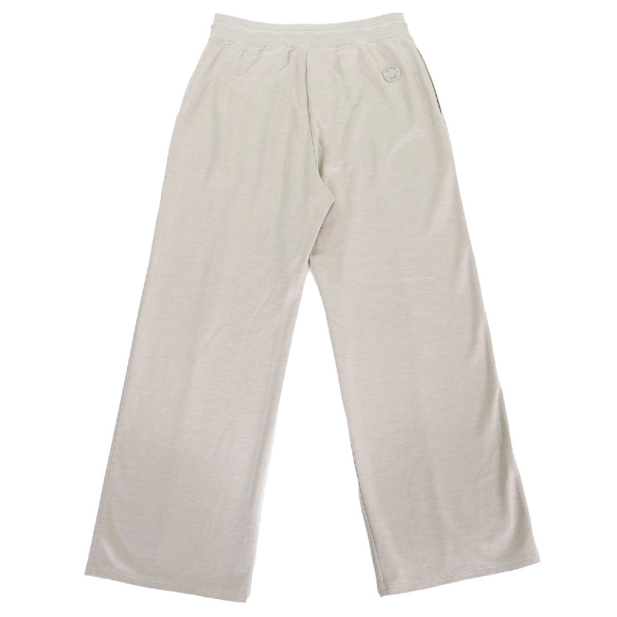 美品△HERMES エルメス 24SS 4E4415DI コットン シルク クルードセルワッペン ロング スウェットパンツ ベージュ 40 フランス製 正規品_画像2