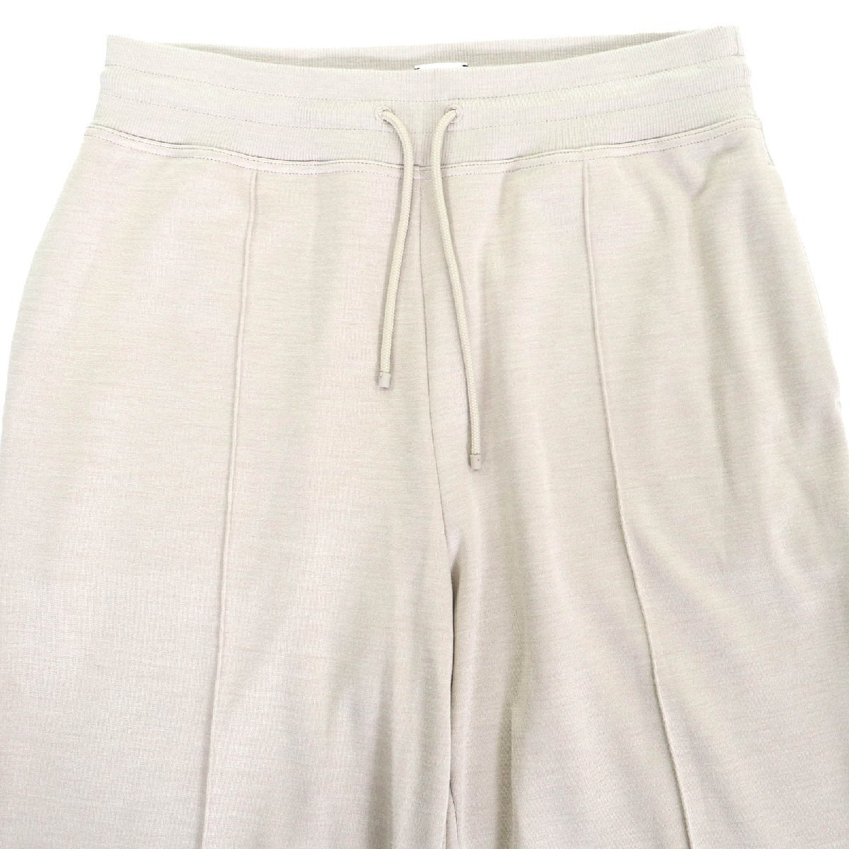 美品△HERMES エルメス 24SS 4E4415DI コットン シルク クルードセルワッペン ロング スウェットパンツ ベージュ 40 フランス製 正規品_画像3