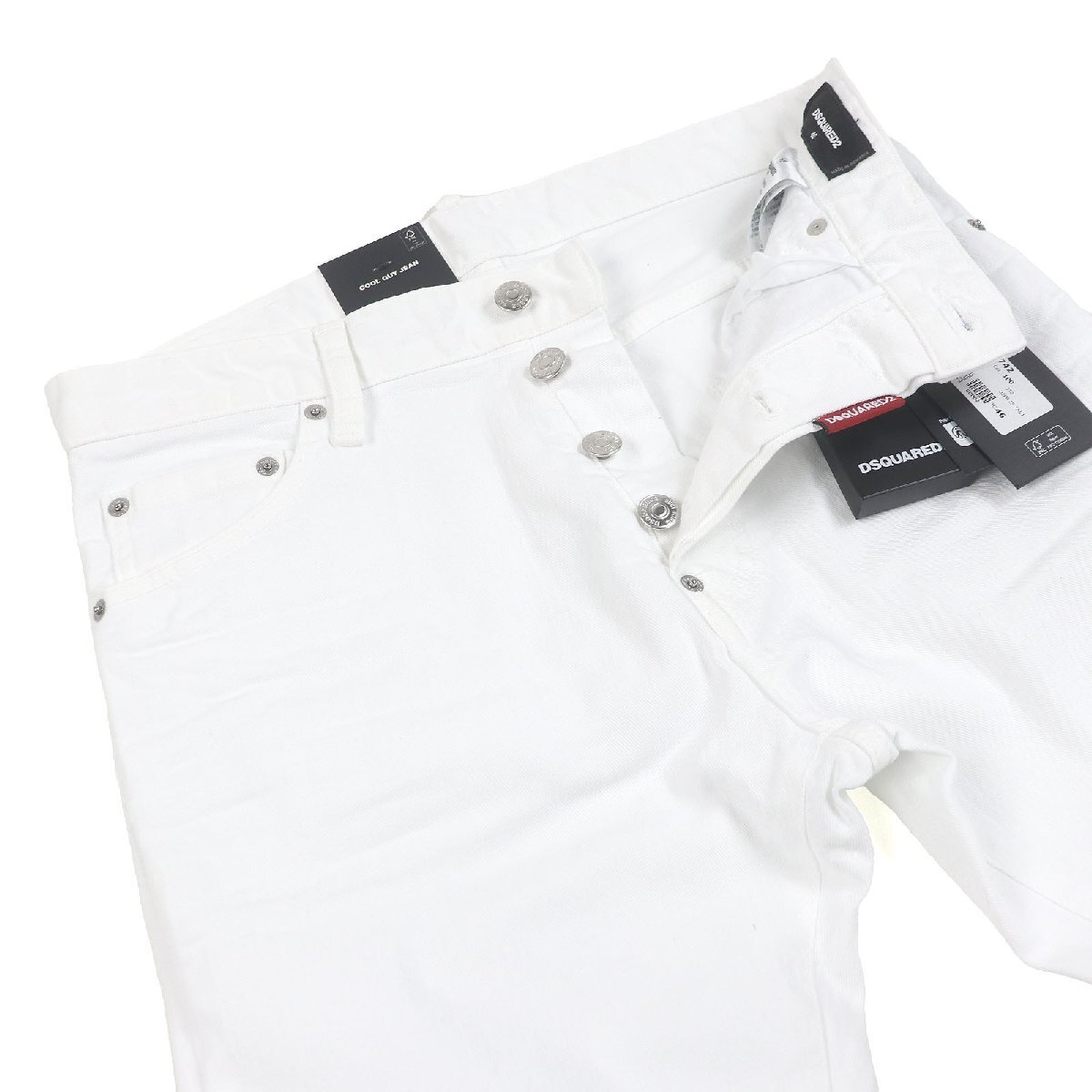 未使用品□DSQUARED2 ディースクエアード S74LB1742S39781 Cool Guy Jean スキニーパンツ デニムパンツ ホワイト 46 正規品 メンズ_画像3