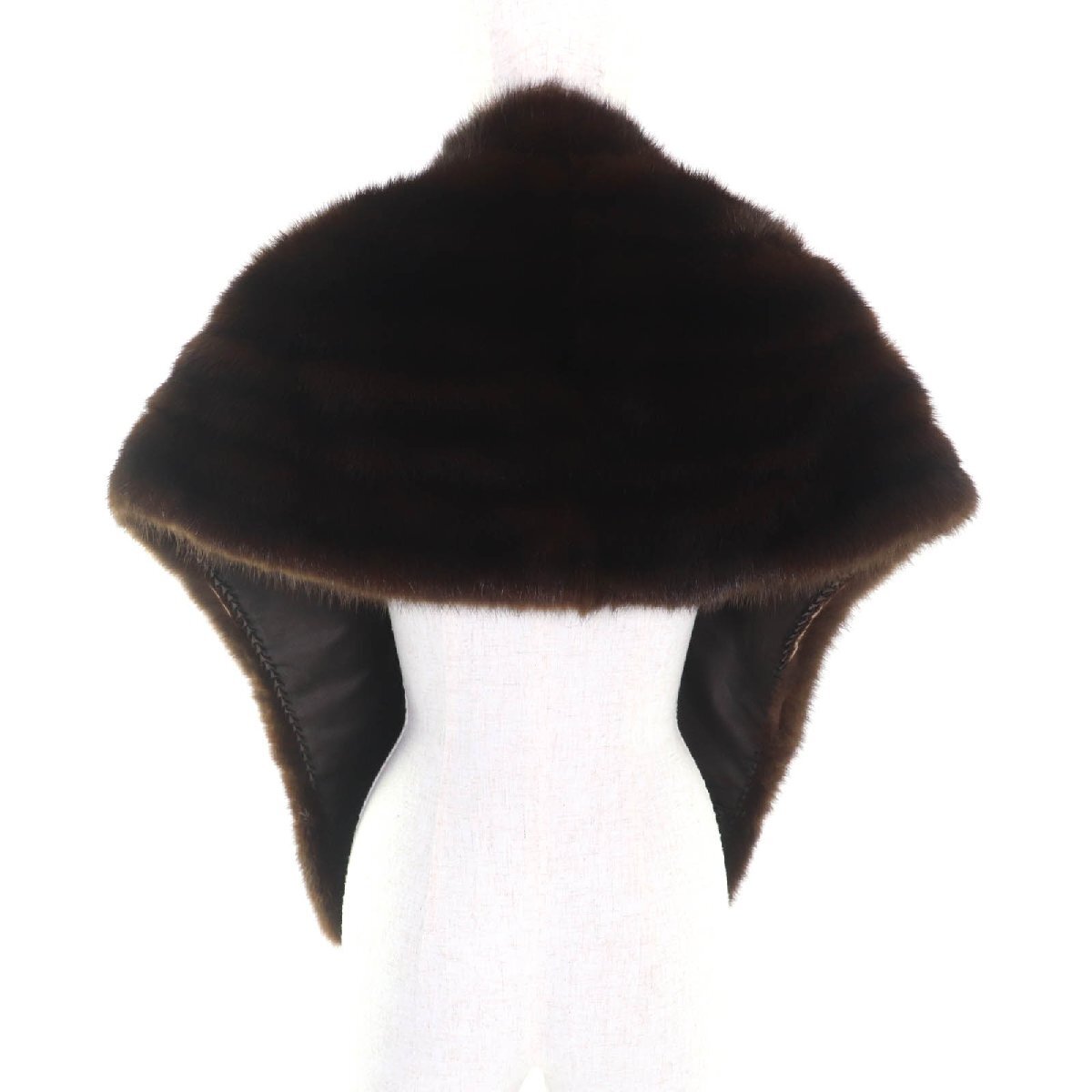 美品★ロシアンセーブル RUSSIAN SABLE 本毛皮ショール ブラウン レディース_画像3