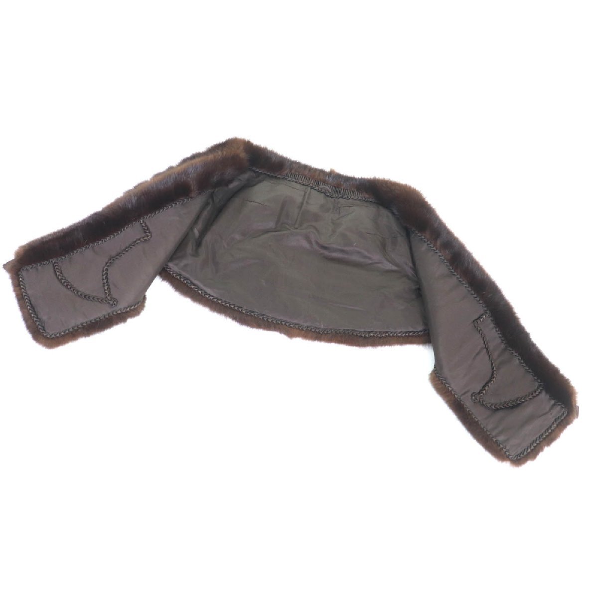 美品★ロシアンセーブル RUSSIAN SABLE 本毛皮ショール ブラウン レディース_画像4