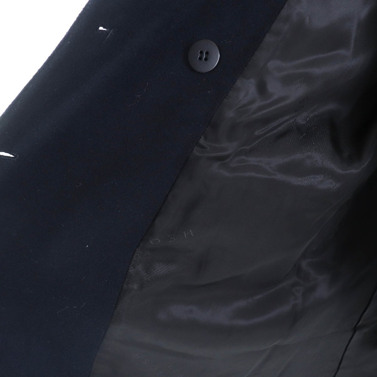 美品△MACKINTOSH LONDON マッキントッシュ ロンドン ロゴボタン ダブルブレスト ウールコート ミディアム丈 ネイビー 40 正規品_画像6