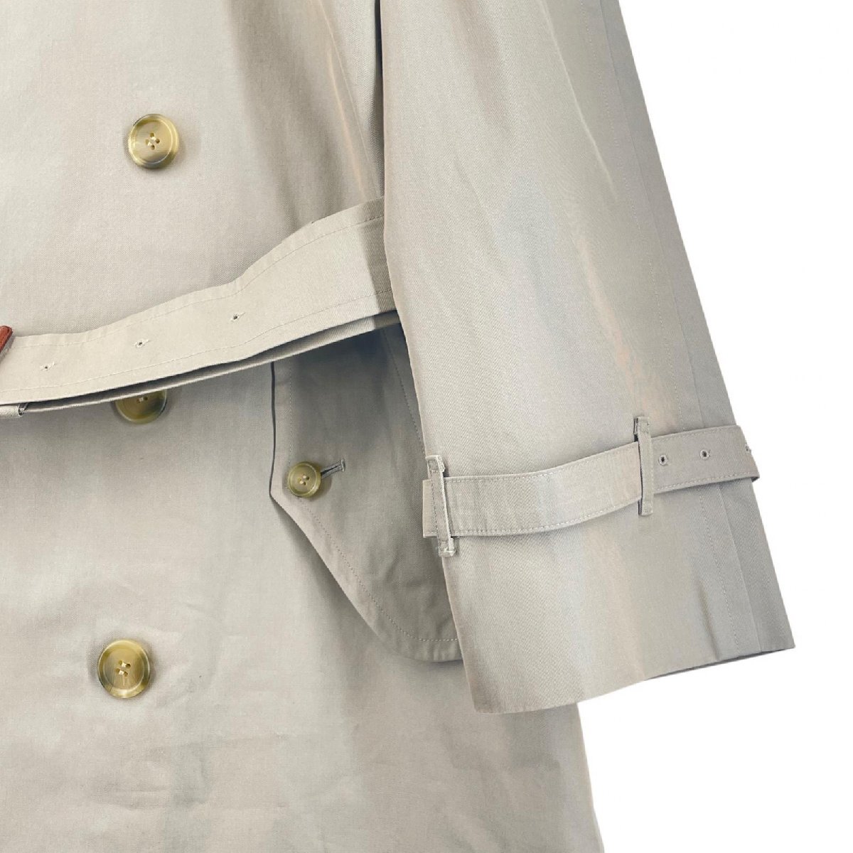 極美品▲Burberrys バーバリー ヴィンテージ コットン100% 裏地ノバチェック ロング丈 トレンチコート カーキ 92-170 メンズ_画像4