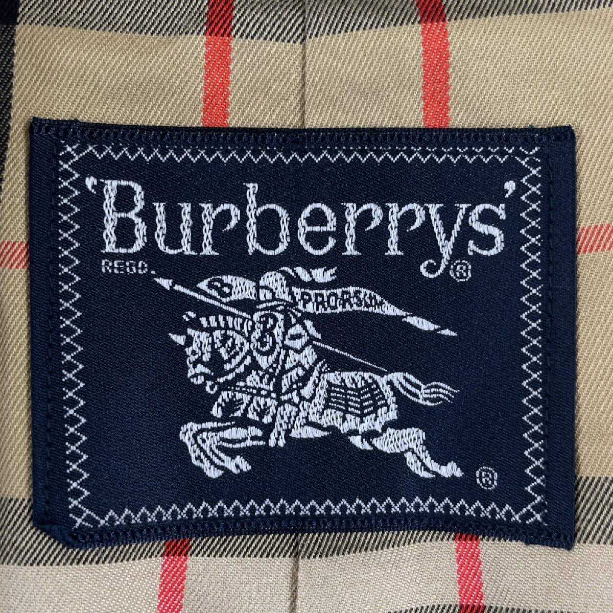 極美品▲Burberrys バーバリー ヴィンテージ コットン100% 裏地ノバチェック ロング丈 トレンチコート カーキ 92-170 メンズ_画像6
