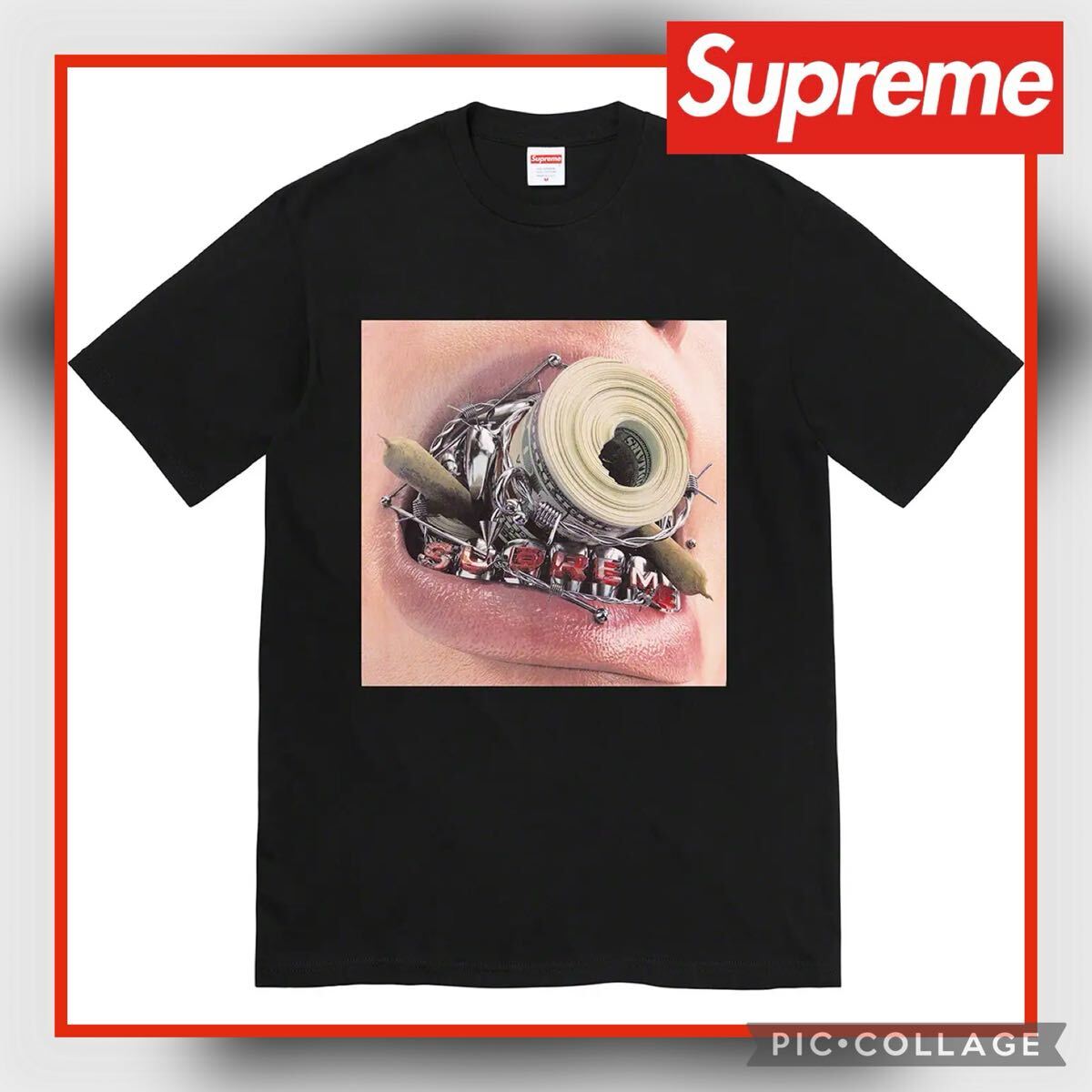 ★美品★ Supreme Braces Tee S Black シュプリーム 矯正 Tシャツ ブラック 黒 半袖 トップス 洋服 カットソー 未着用 長期保管品 22FW_画像1