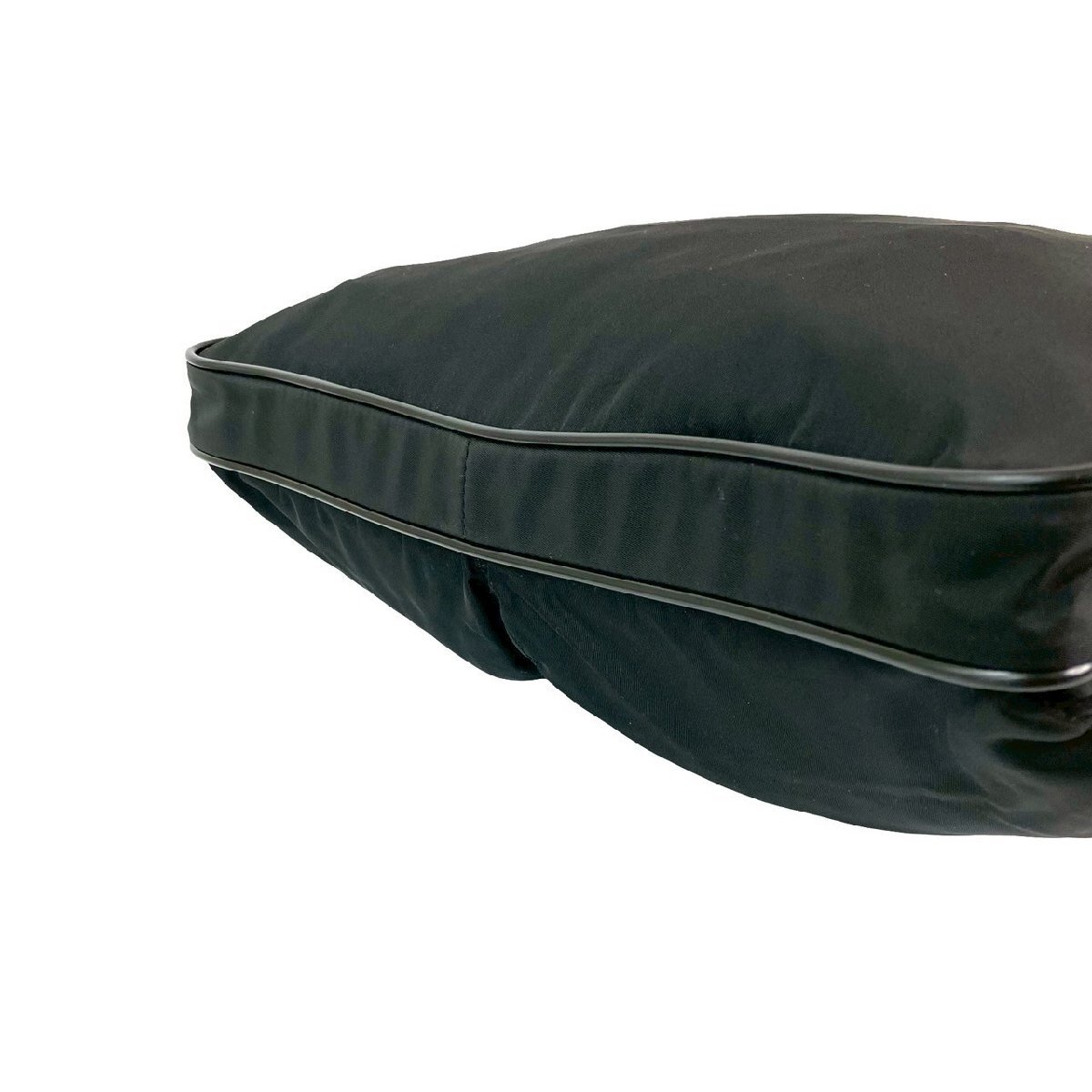 極 美品 PRADA プラダ 三角ロゴ 金具 テスートナイロン サフィアーノ レザー 本革 ショルダーバッグ ポシェット サコッシュ ブラック 465-7_画像9