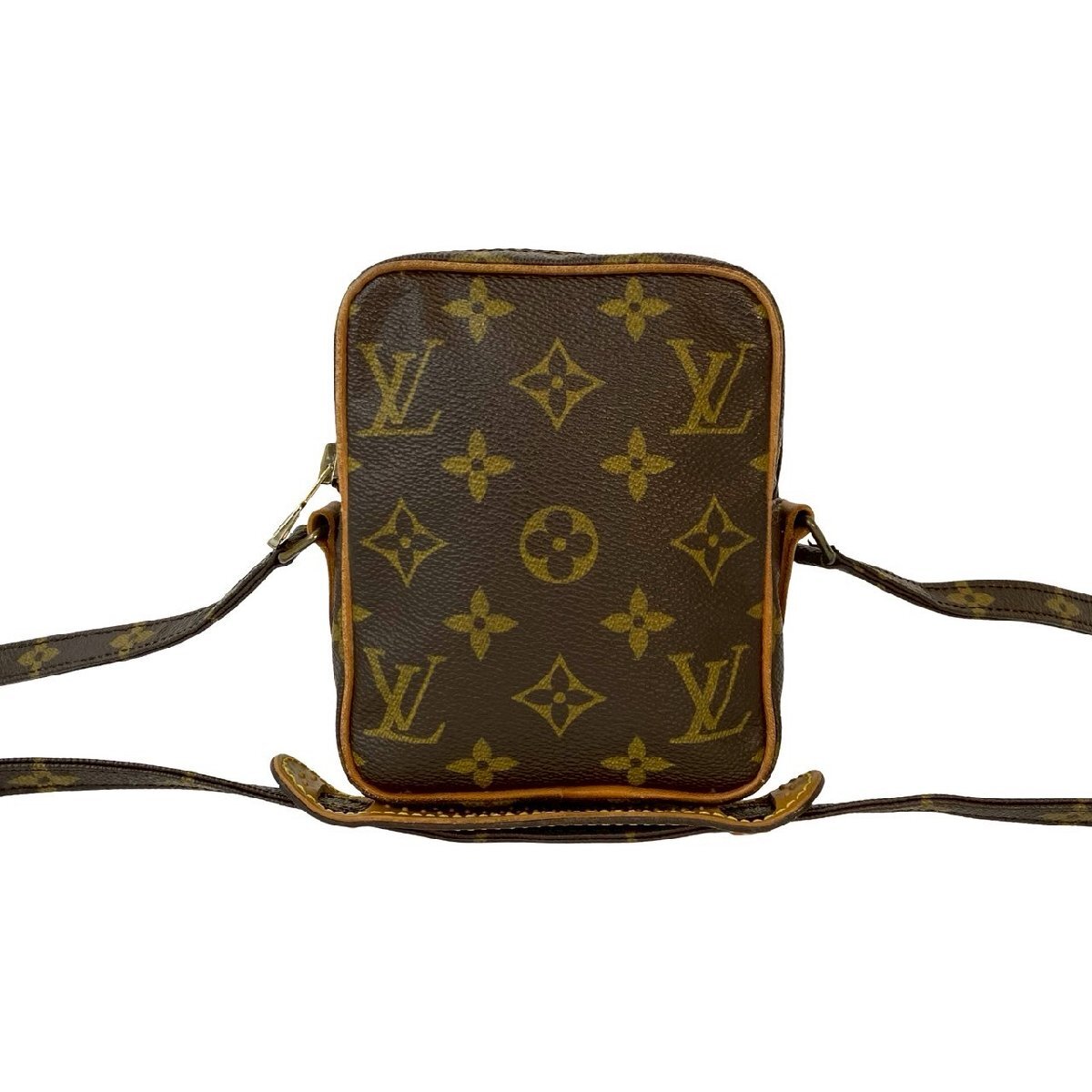 極 美品 LOUIS VUITTON ルイヴィトン ヴィンテージ ミニ ダヌーブ モノグラム レザー ミニ ショルダーバッグ ポシェット ブラウン 51755_画像2