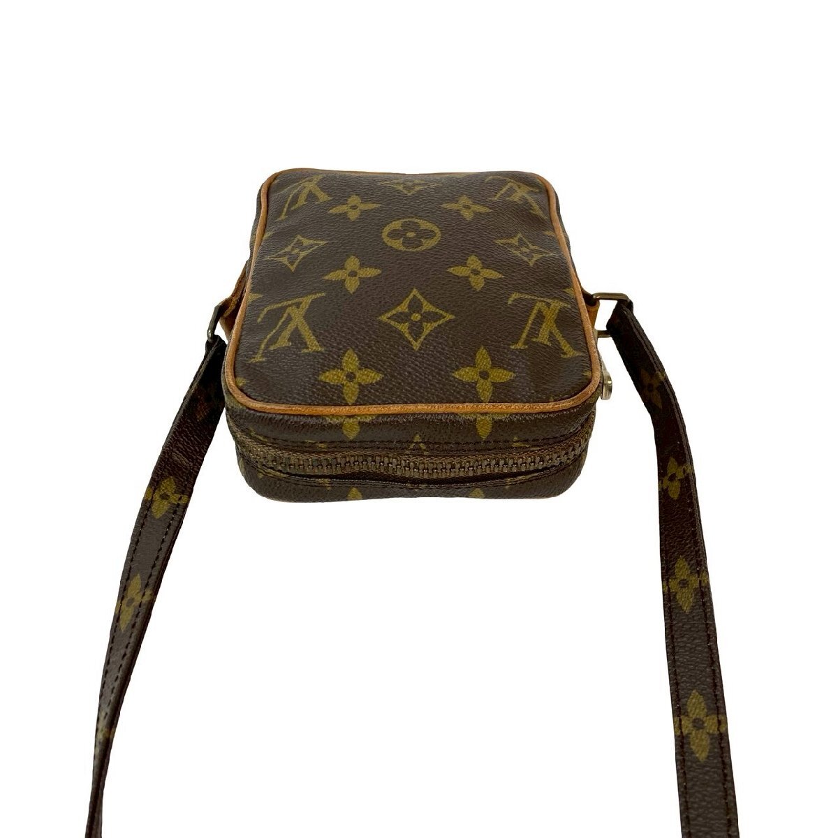 極 美品 LOUIS VUITTON ルイヴィトン ヴィンテージ ミニ ダヌーブ モノグラム レザー ミニ ショルダーバッグ ポシェット ブラウン 51755_画像5
