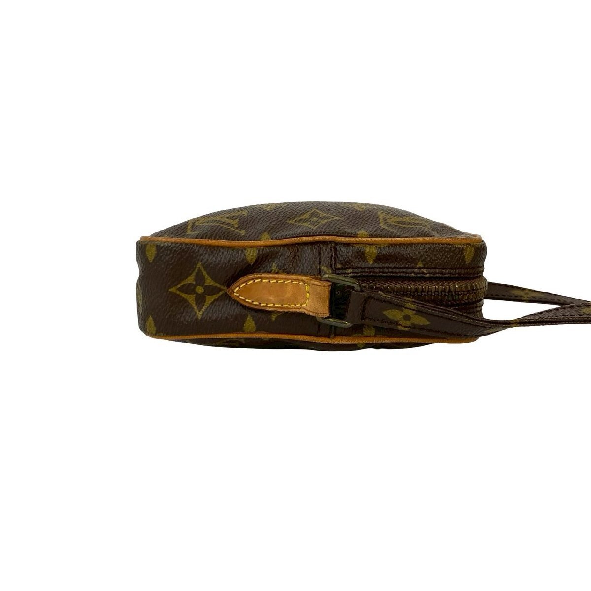 極 美品 LOUIS VUITTON ルイヴィトン ヴィンテージ ミニ ダヌーブ モノグラム レザー ミニ ショルダーバッグ ポシェット ブラウン 51755_画像7