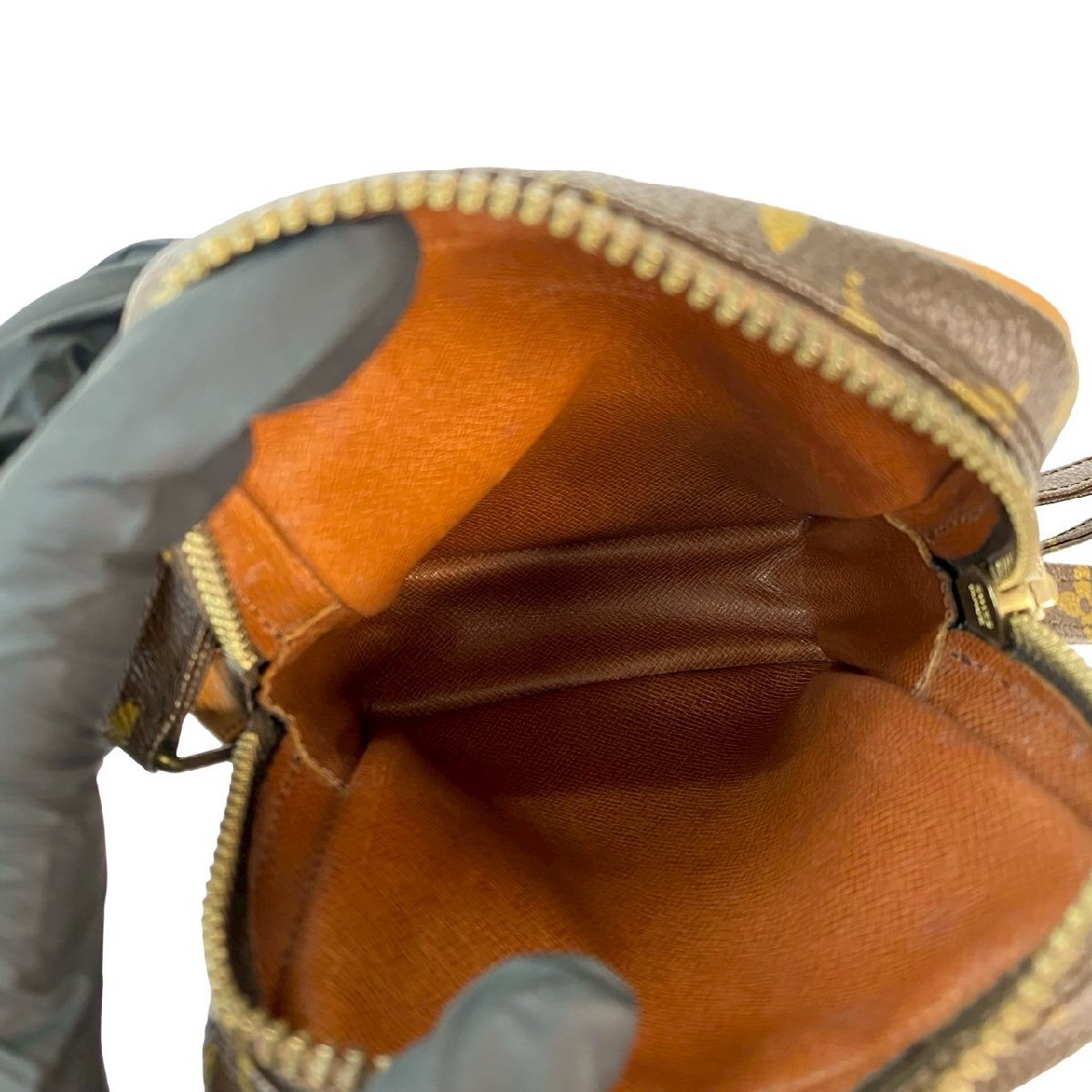 極 美品 LOUIS VUITTON ルイヴィトン ヴィンテージ ミニ ダヌーブ モノグラム レザー ミニ ショルダーバッグ ポシェット ブラウン 51755_画像10