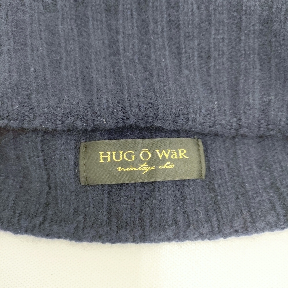 5-1021T◎HUG O WaR ウールカシミヤ サイズF ニット帽 帽子 ニットキャップ ネイビー ハグオーワー 263756_画像3