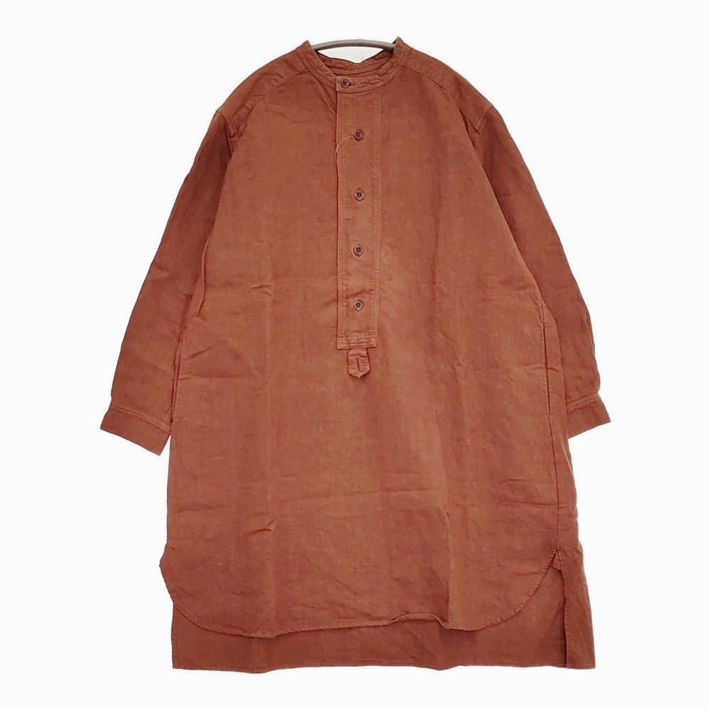 5-1031M♪nest Robe 起毛リネンワークチュニック 定価36000円 ワンピース チュニック 19AW ブラウン ネストローブ 268794_画像1