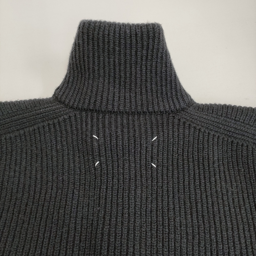 5-1031T♪MAISON MARGIELA ドライバーズニット Maison margiela14 ウール セーター 16AW チャコールグレー メゾンマルジェラ F99519_画像7
