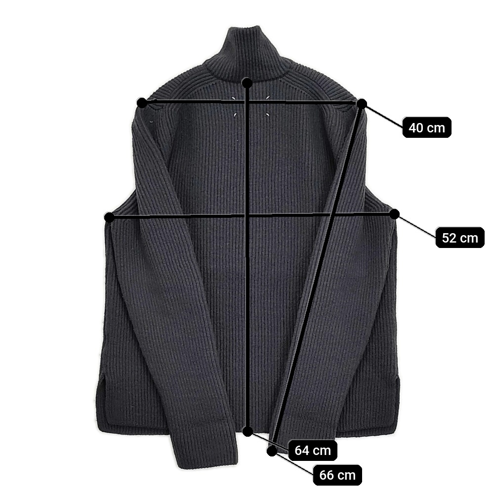 5-1031T♪MAISON MARGIELA ドライバーズニット Maison margiela14 ウール セーター 16AW チャコールグレー メゾンマルジェラ F99519_画像8