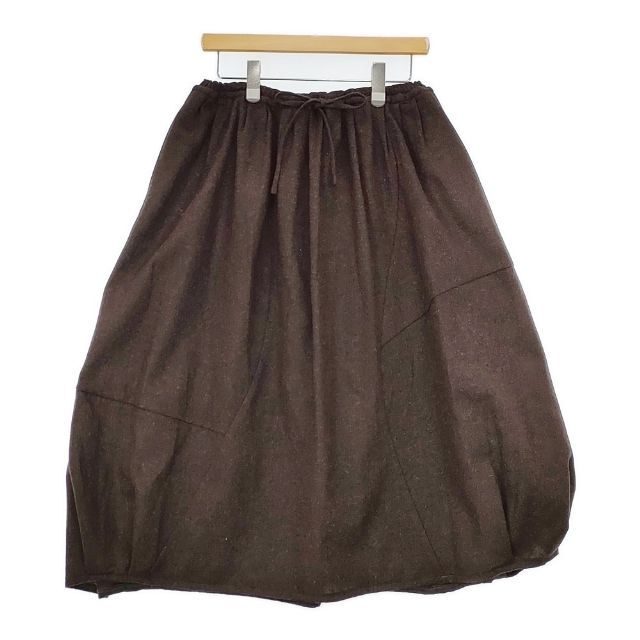 5-1030T∞Y's for living 切替 コクーン ウール ロングスカート ブラウン ワイズフォーリビング/Yohji 265732_画像1