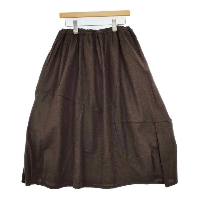 5-1030T∞Y's for living 切替 コクーン ウール ロングスカート ブラウン ワイズフォーリビング/Yohji 265732_画像2
