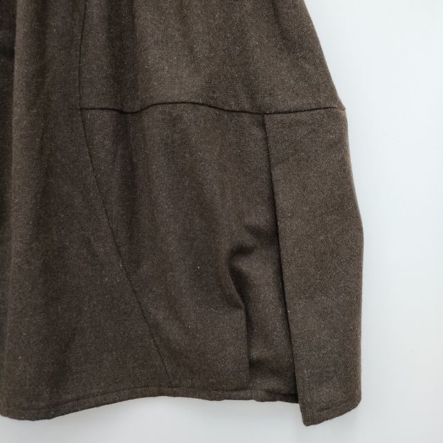 5-1030T∞Y's for living 切替 コクーン ウール ロングスカート ブラウン ワイズフォーリビング/Yohji 265732_画像4