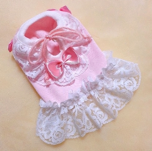 ピンクローズレースワンピース♪5S/胴22丈15_画像1