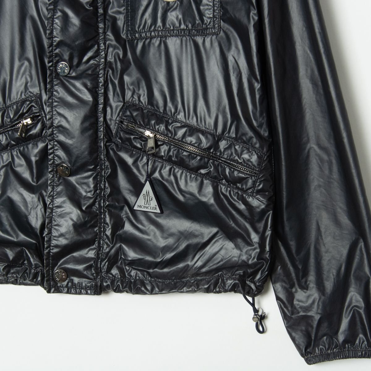 【1円スタート】MONCLER モンクレール ナイロンジャケット 0サイズ 取り外しフード 軽量 カジュアル 紺 ネイビー レディース ルーマニア製_画像5