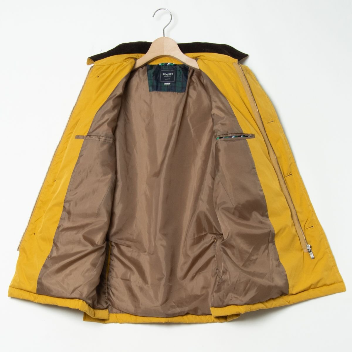 Kent IN TRADITION ケント 衿コーデュロイキルティングジャケット 取り外しフード アウター カジュアル トラッド 黄色 イエロー S メンズ_画像3