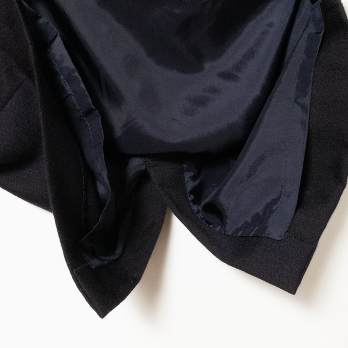 ANDRE GHEKIERE アンドレゲキエール タイトスカート サイズ44 毛100% ネイビー 紺 裏地あり タッセル クロシェ編み 無地 ひざ下丈 秋冬_画像9