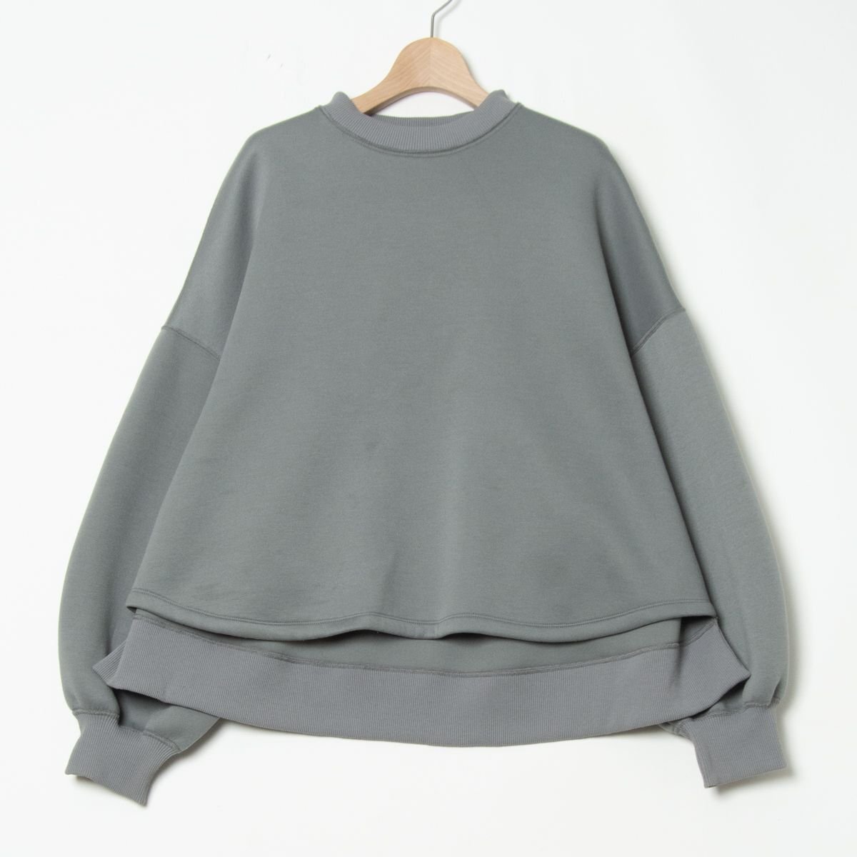 UNITED TOKYO ユナイテッドトウキョウ ダンボールニットトレーナー ワイドシルエット 長袖カットソー ポリエステル シンプル 無地 灰色 0_画像1