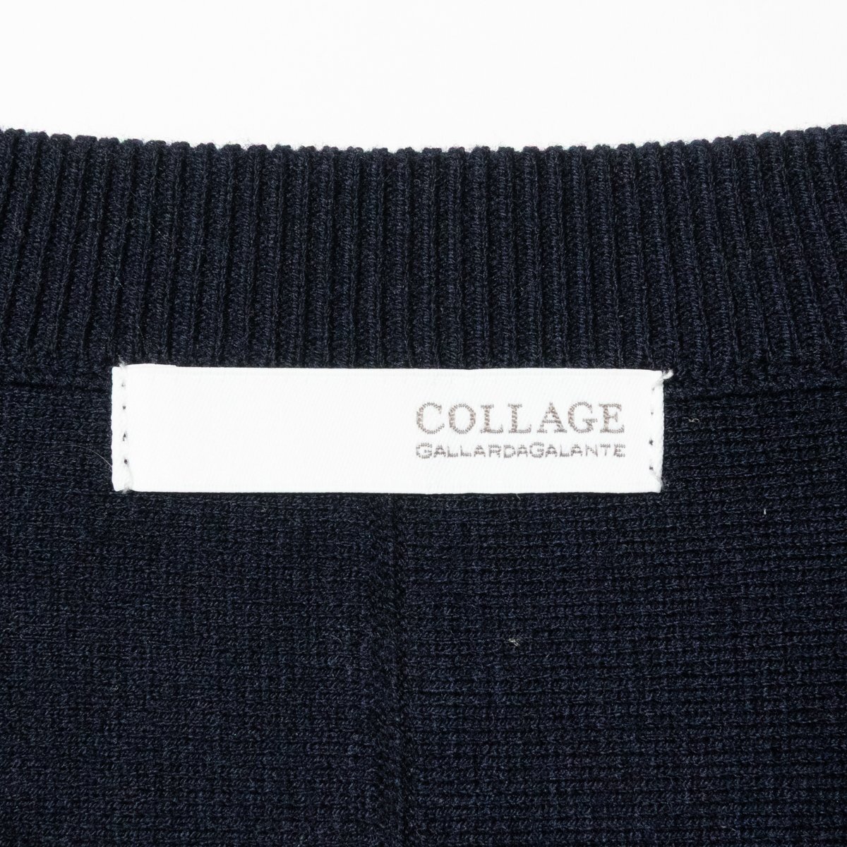 COLLAGE GALLARDAGALANTE コラージュ ガリャルダガランテ 女性 レディース バンドカラー ハーフジップ 長袖ニット ウール混 ネイビー 秋冬_画像3
