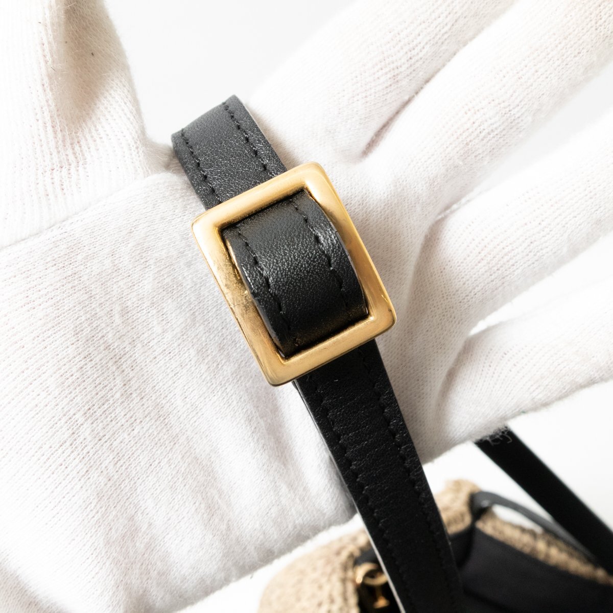 VIOLAd'ORO ヴィオラドーロ 2WAY ショルダーバッグ トートバッグ レザー ラフィア ブラック グレー レディース 斜めがけ 手さげ カジュアル_画像10